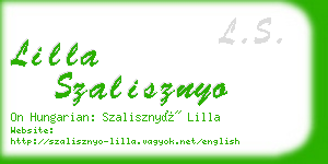 lilla szalisznyo business card